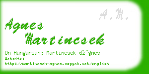 agnes martincsek business card